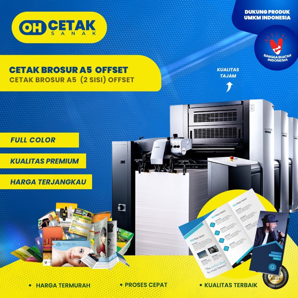 

Cetak Brosur A5 Dua Sisi – Full Color, Minimal Order 4 Rim, Harga Terbaik!