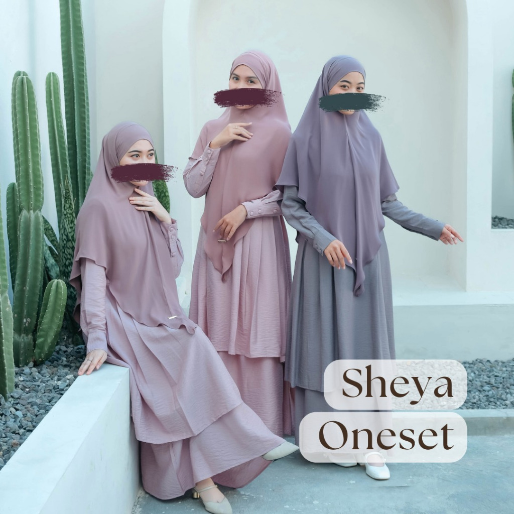 Sheya Set Long Tunik dan Rok Bahan Polo Linen by Levezein
