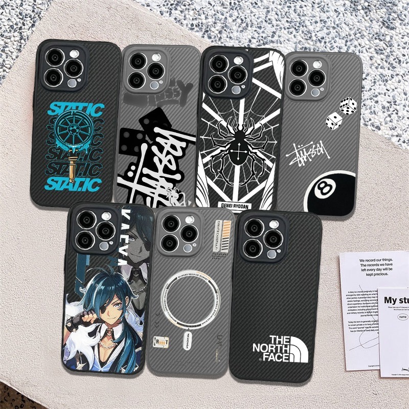 SS1165 Case For OPPO A5i 4G Carbon Textured Trendy Label Merk Softcase Casing Hp MA9392