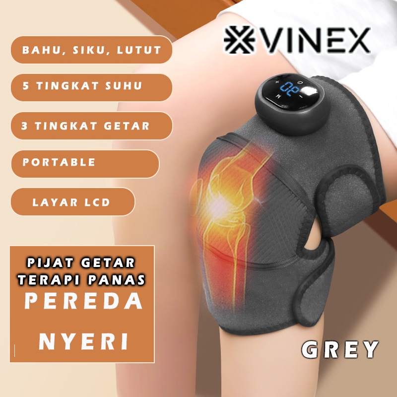 VINEX ~ Alat Terapi Sabuk Pijat Pemanas Bergetar Lutut Terapi Kaki Bahu Terapi Elbow 3 in1