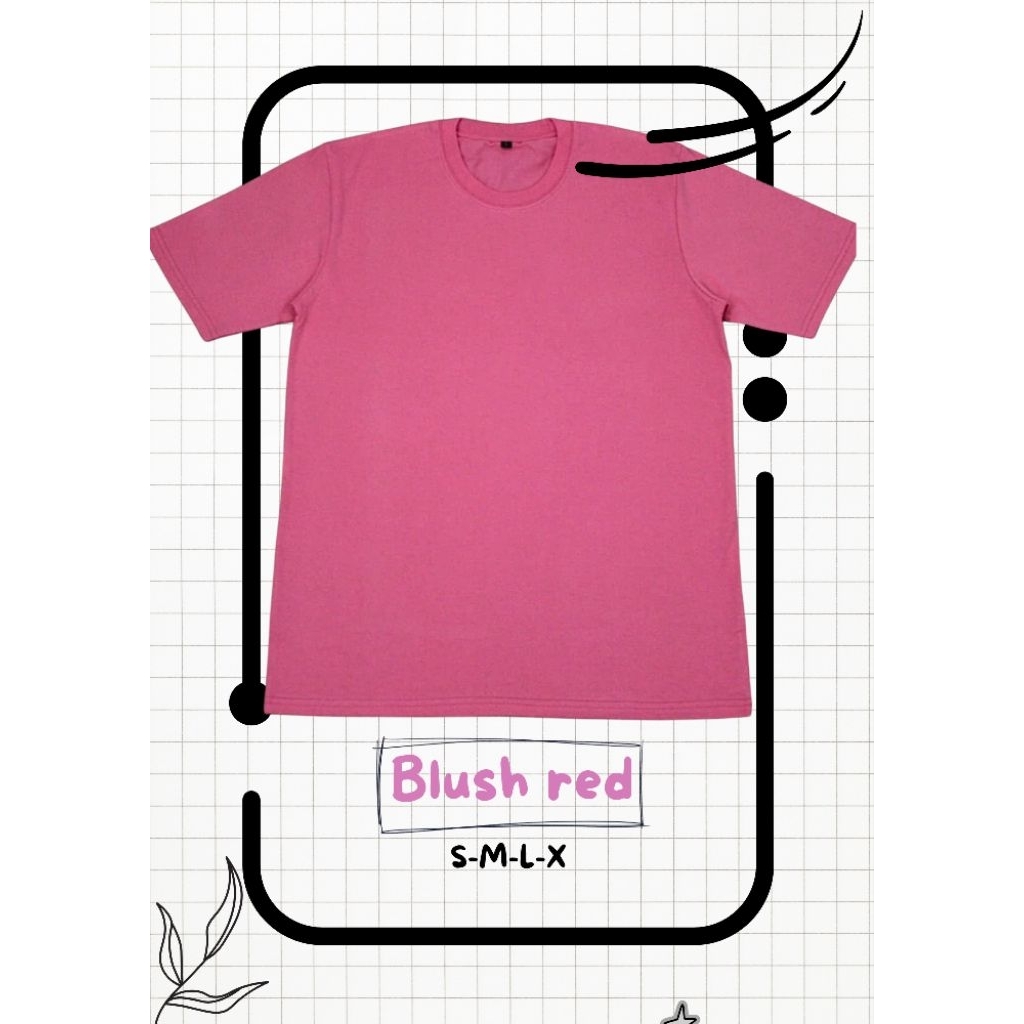 kaos polos lengan pendek premium 24s blush red