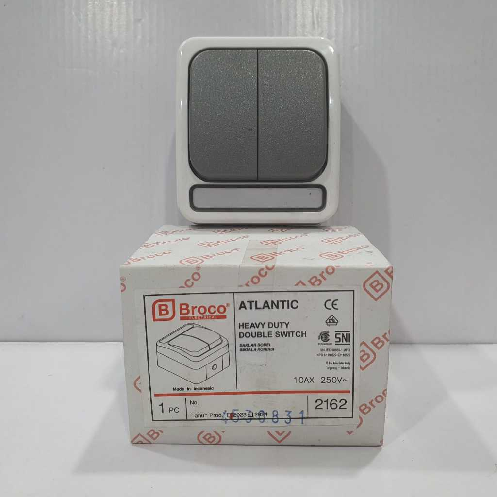 Saklar Lampu Outdoor 2 Tombol Broco - Saklar Listrik Waterproof