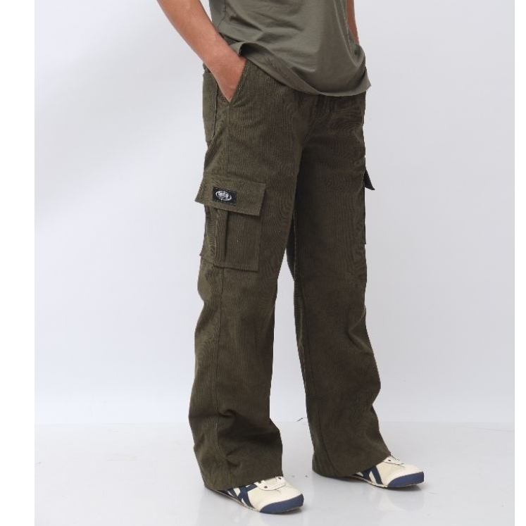 celana corduroy cargo oversize celana cargo corduroy