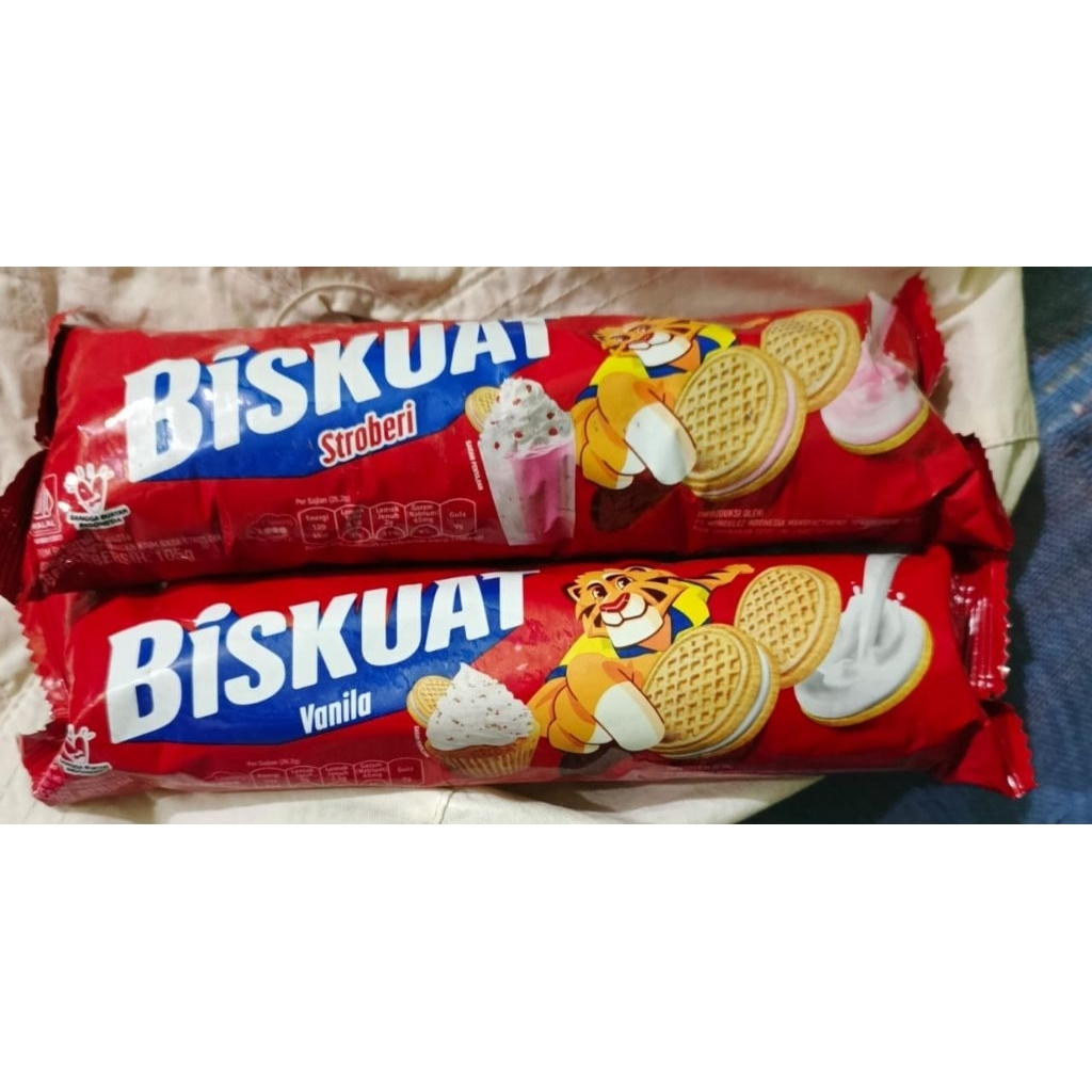

Biskuat rasa vanilla dan strawberry