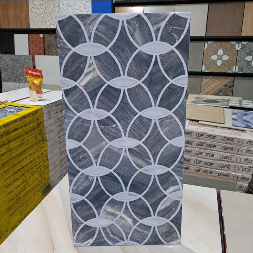 keramik dinding mulia saafia 30x60 BRYANNA DECO DARK GREY