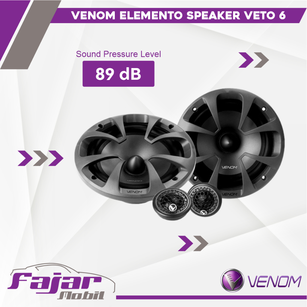 SPLIT VENOM ELEMENTO VETO 6 ORIGINAL 6 INCH SPEAKER AUDIO MOBIL / SPEAKER VENOM 6 INCH