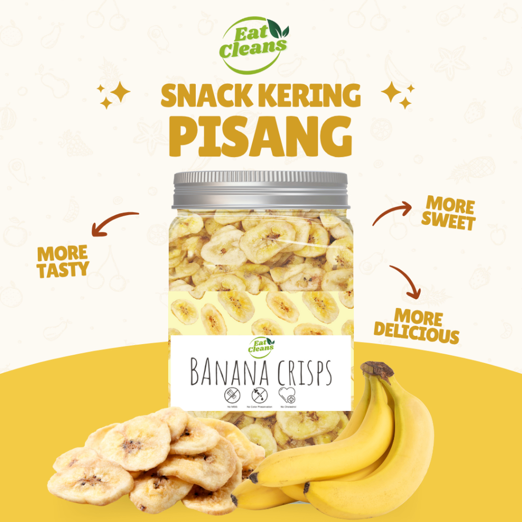

Keripik Buah Pisang Manis - Freeze Dried Banana - Kripik Pisang Manis Premium - Cemilan Sehat Kripik Pisang Gurih - Cemilah Diet Rendah Kalori