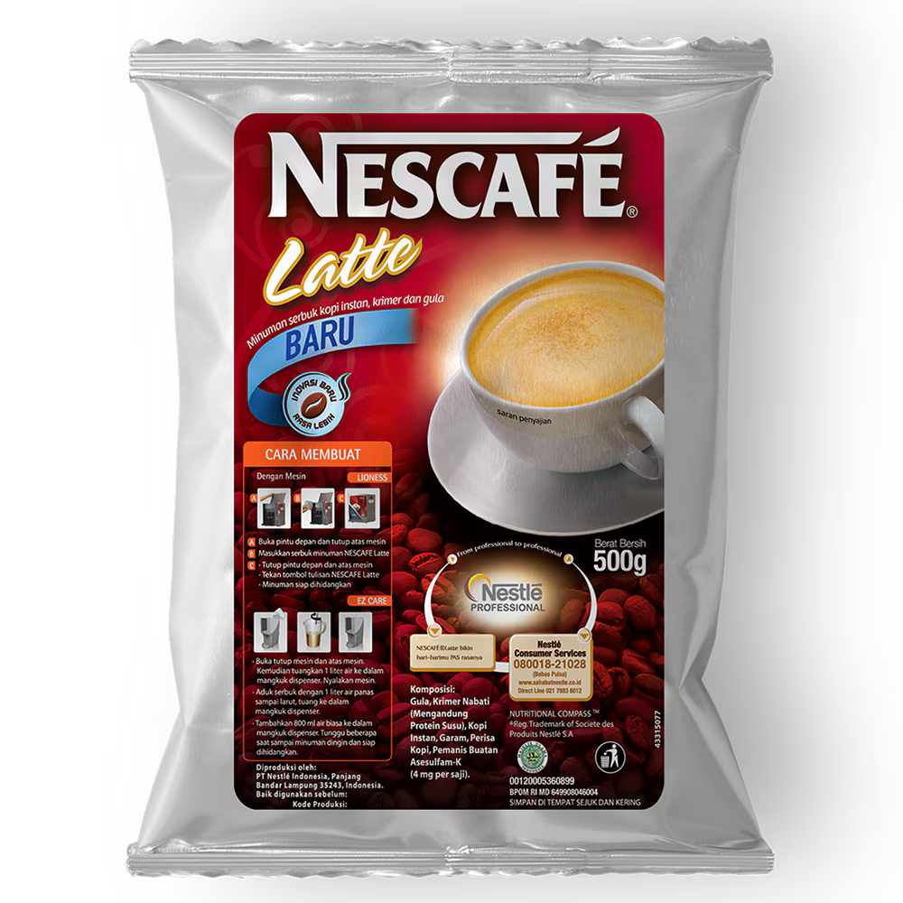 

Nescafé Latte 500g – Kopi Instan Creamy & Manis | Nestlé Professional | Praktis & Enak 1KRT /24 PCS