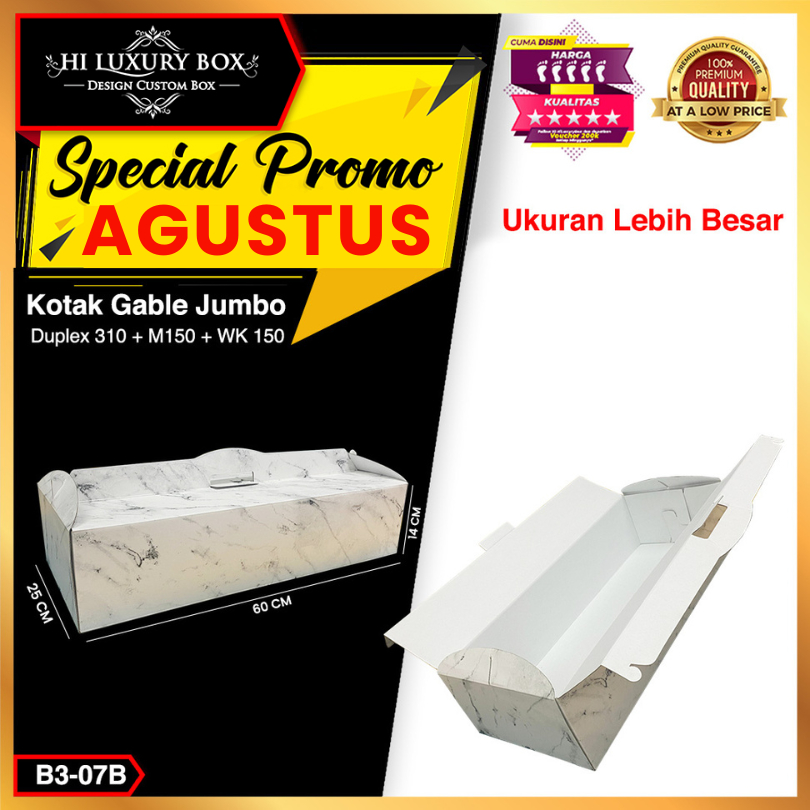 

Kotak Gable - Box Kado Jumbo - Motif Marble - Ukuran 60x25x14 - B3-07B