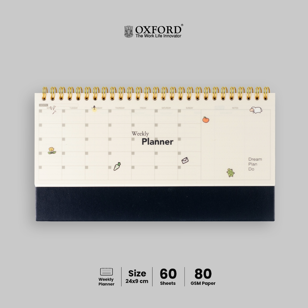 

Oxford Standing Calender Planner Monthly/Weekly Cover PP Warna Pink/Hijau/Clear/Blue Premium