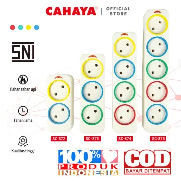 Stop Kontak / Terminal Listrik Warna Gepeng + Saklar Murah 1,5M