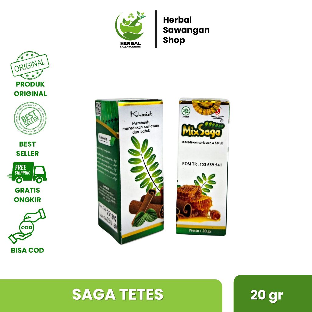 

Mix Saga Tetes Madu Saga Herbal Daun Saga Green Zone - Membantu meredakan batuk anak dan dewasa