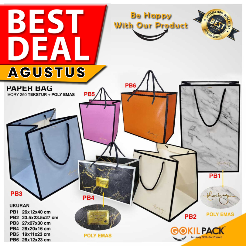 

GOKILPACK - Paper Bag - Tas Souvenir Murah Polos All Variant - PB