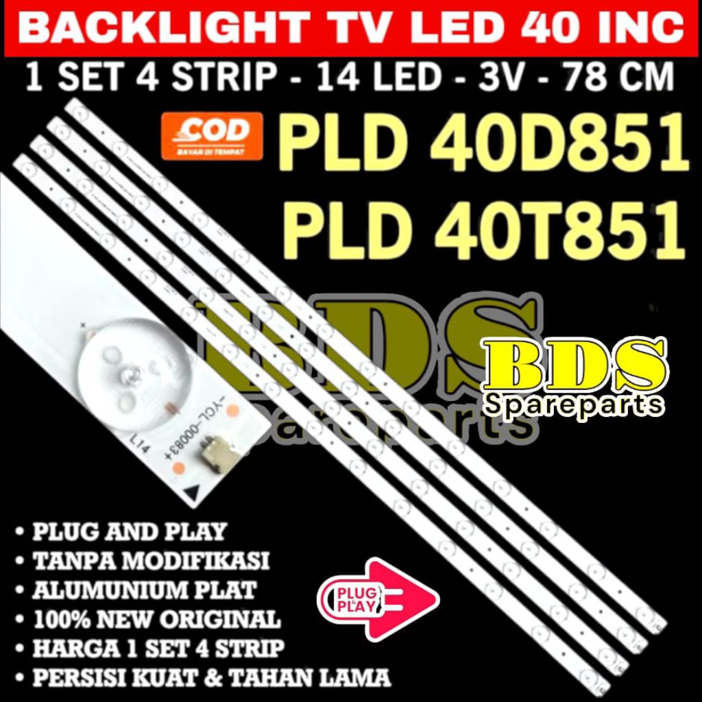 BACKLIGHT TV LED POLYTRON 40 INC PLD-40D851 PLD-40T851 PLD 40D851 40T851