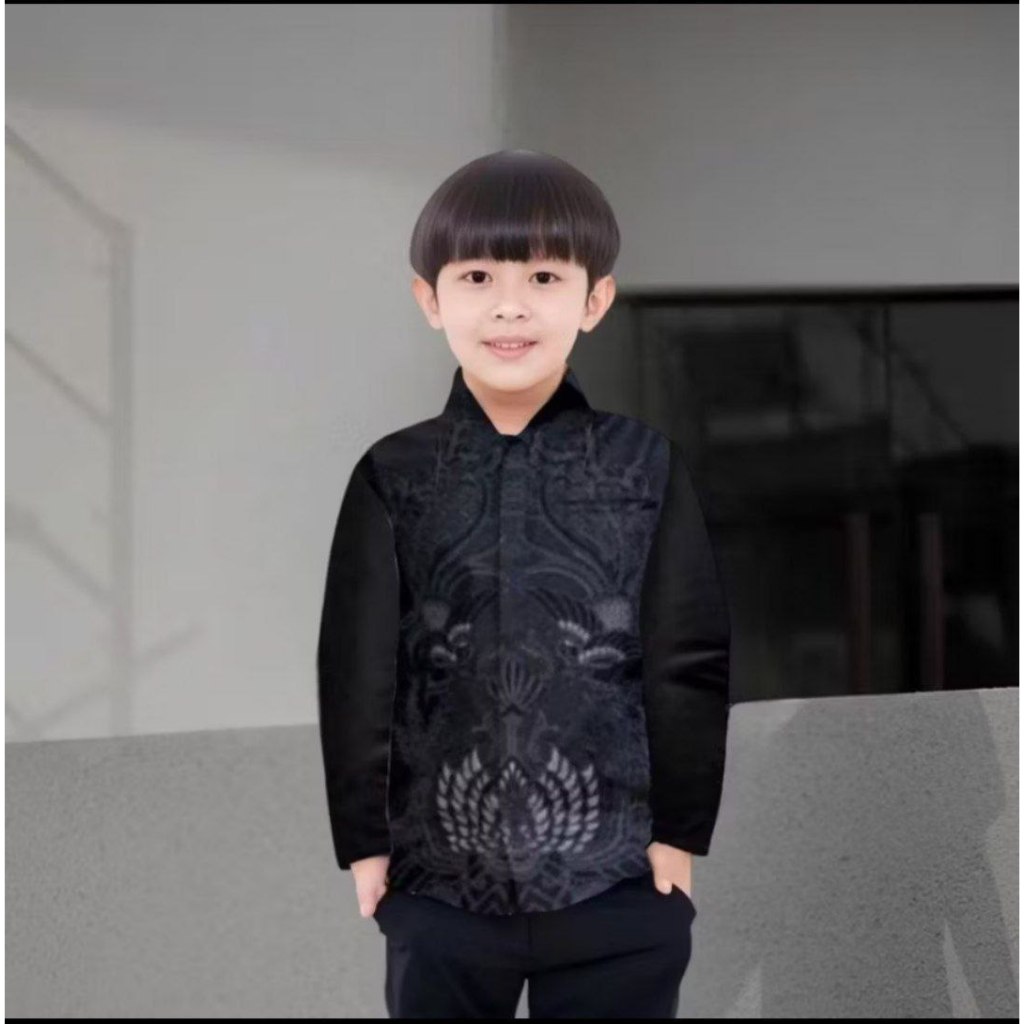 Kemeja Batik Anak Lengan Panjang Usia 1-14Tahun Kemeja Batik Anak Laki Laki Terbaru Kemeja Batik Ana