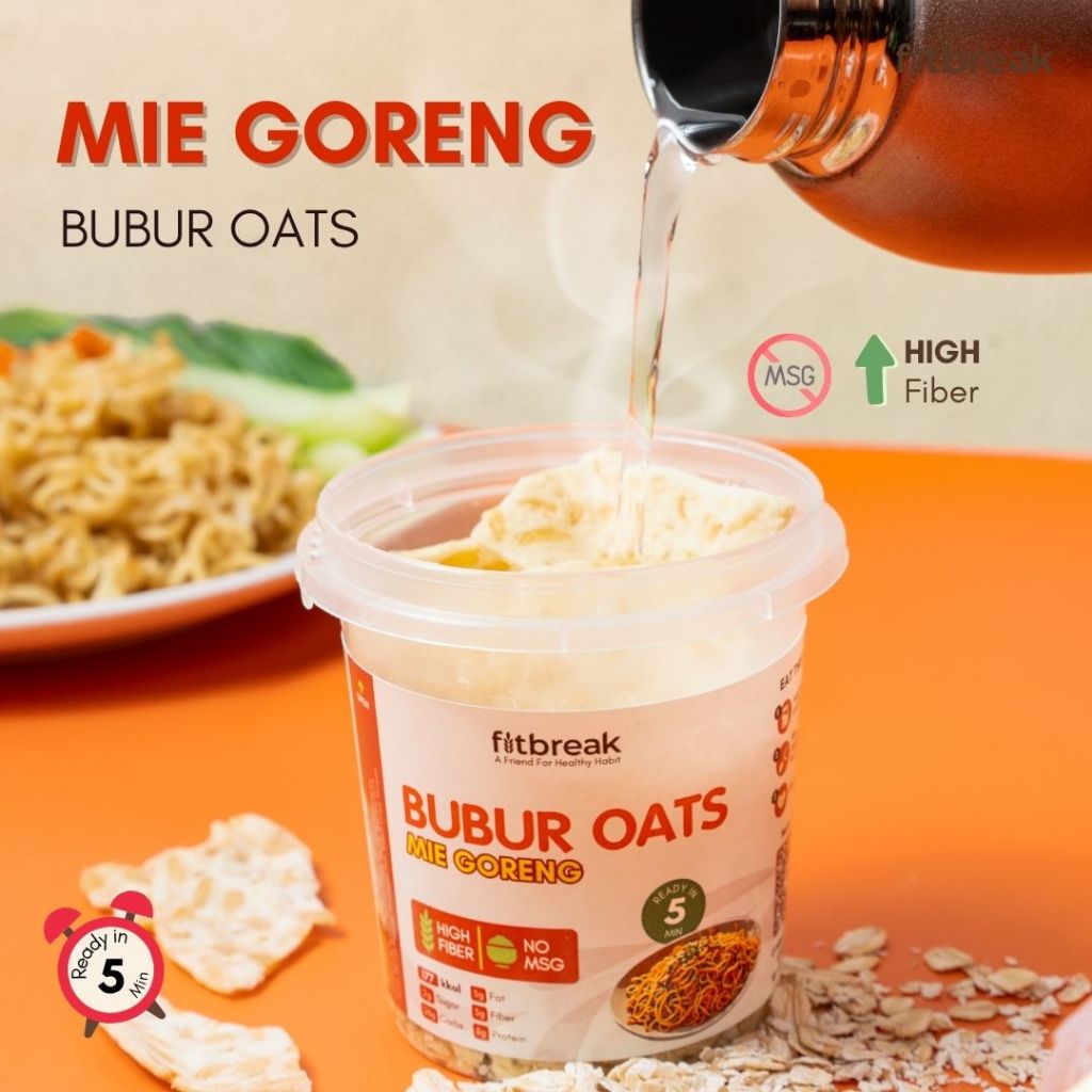 

Bubur Oats Mie Goreng 55g Siap 5 menit / nikmat dikonsumsi panas / tanpa Kolesterol / Oatmeal / Sarapan Simpel Sehat dan Enak