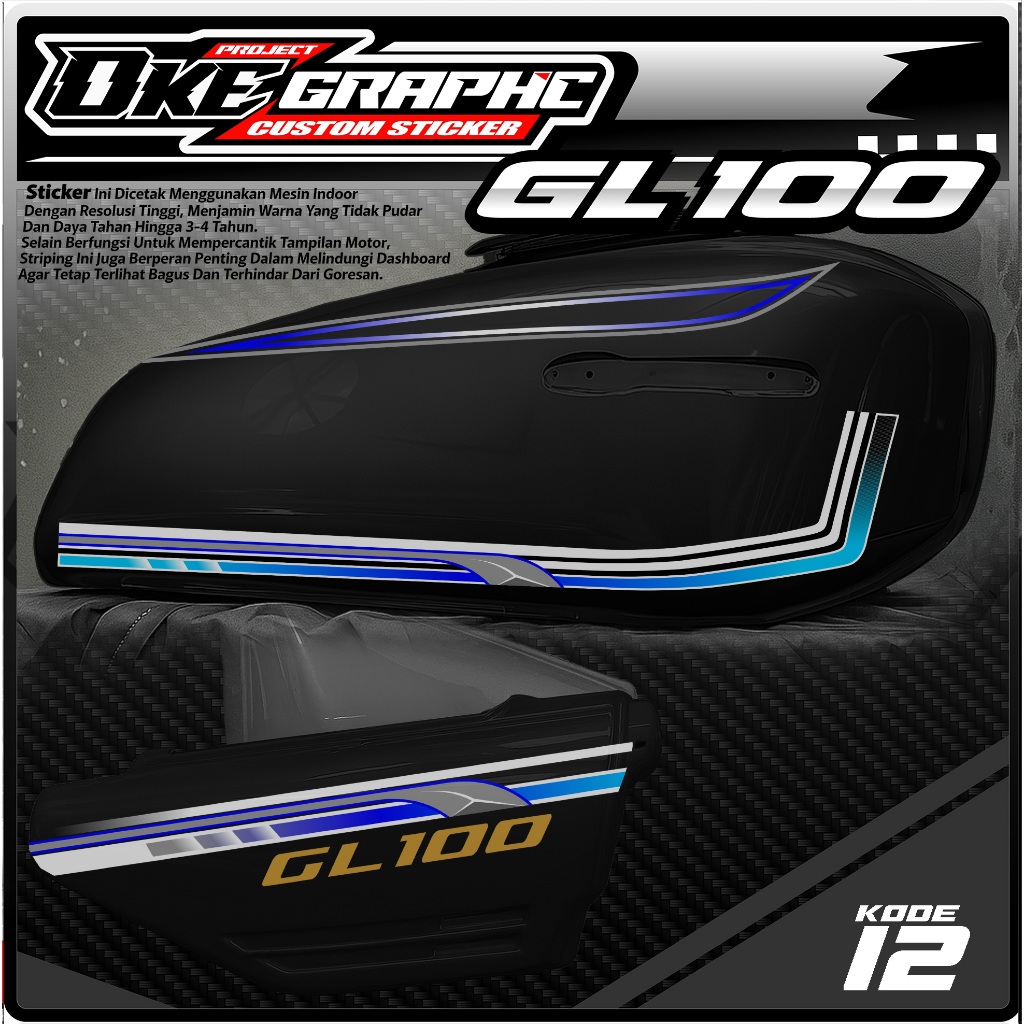 12 STIKER STRIPING MOTOR GL 100 - STRIPING MOTOR GL 100