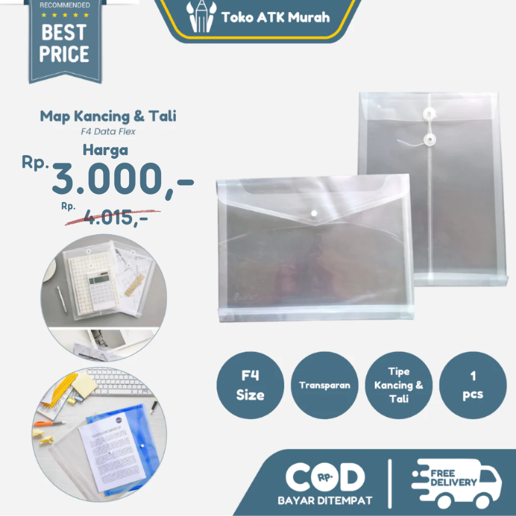 Map Plastik Tali / Map Plastik Kancing Data Plus / Data Flex Folio