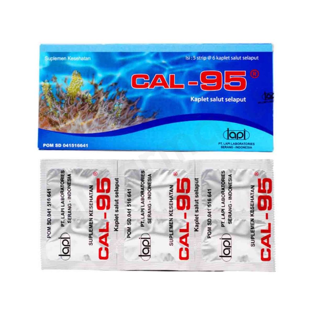 Cal 95 Strip 6 Kaplet Suplemen Kalsium Calcium Alami Natural