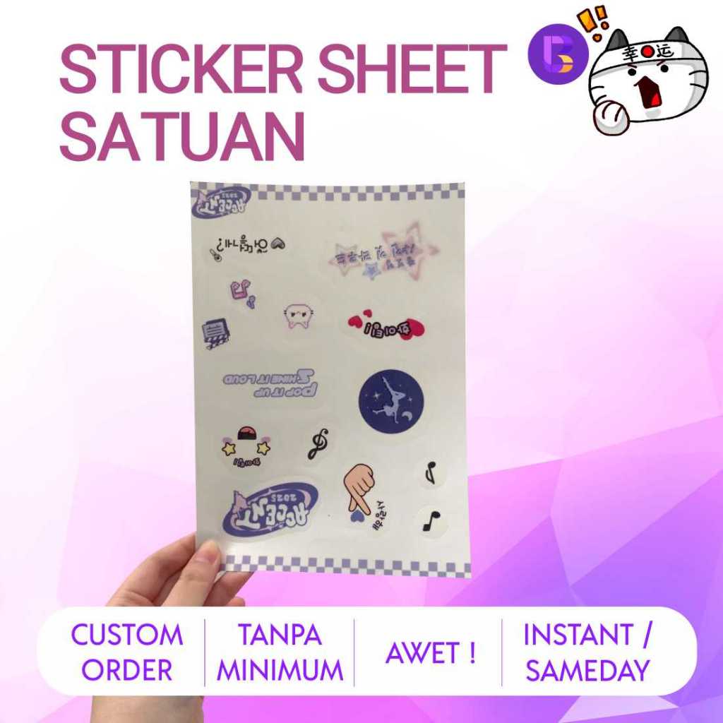 

Sticker Sheet satuan CUSTOM