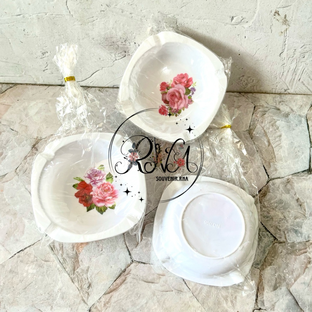 Souvenir 100 Pcs Asbak bahan Melamin kemasan Plastik souvenir Pernikahan murah