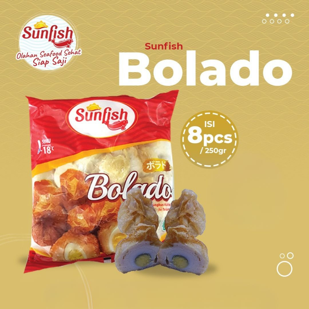 

Sunfish Bolado 250gram Olahan Ikan Isi Telur Puyuh Steamboat Frozen Food Makanan Beku Hotpot Sup Kuah Bakso Baso Murah