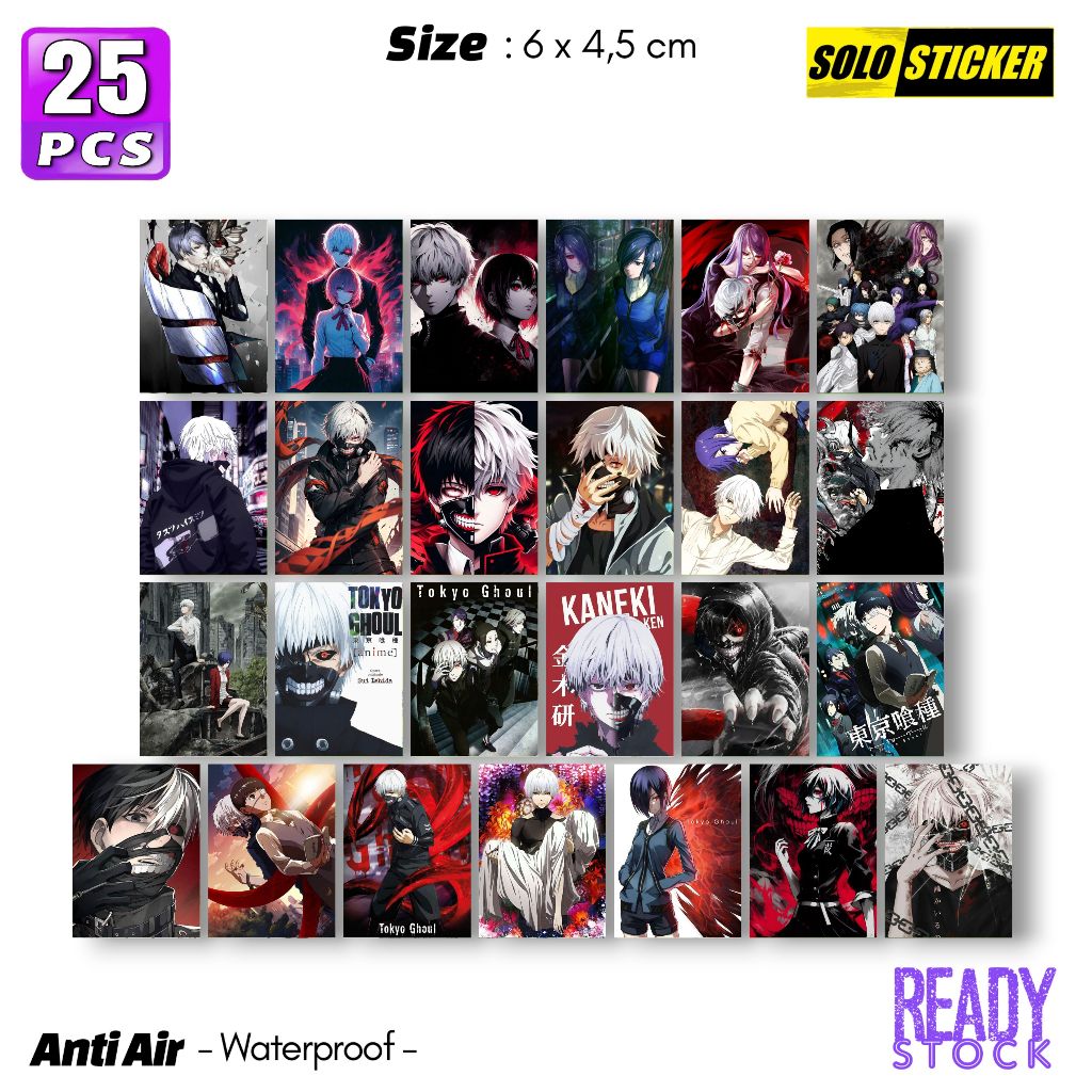 

Sticker Aesthetic Pack Anime Tokyo Ghoul Hologram Waterproof untuk Sticker Laptop Casing Handphone