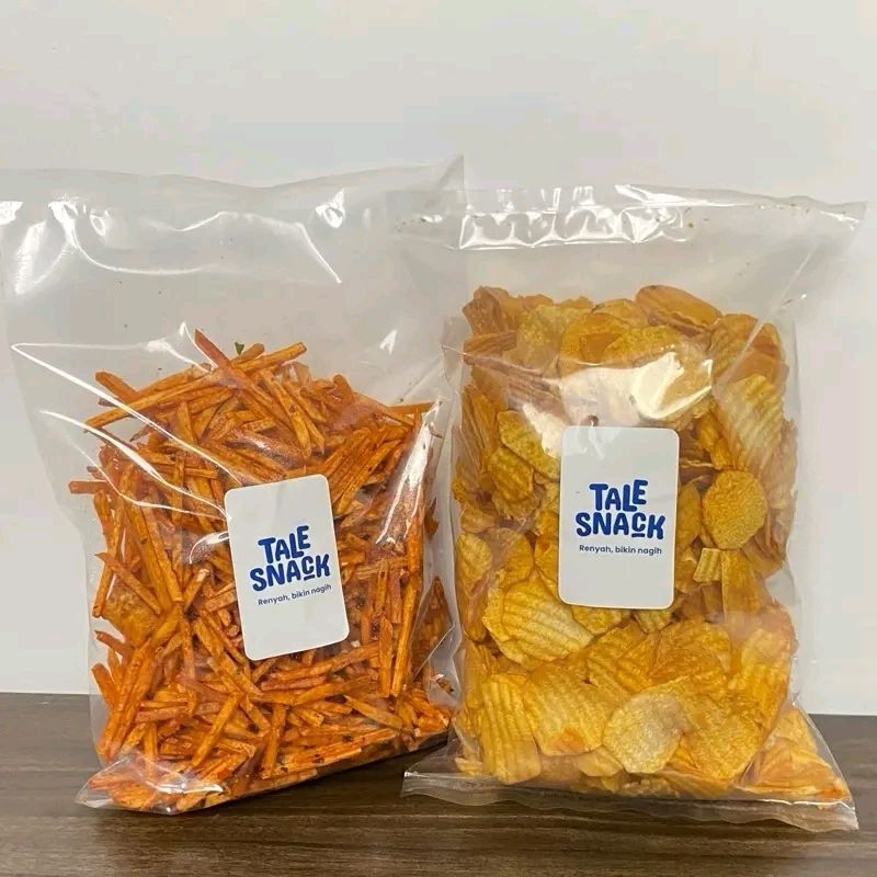 

Paket Ngemil Hemat – Lebih Banyak, Lebih Irit!, Tasreng Stik + Tasreng Gelombang - Kripik Talas Goreng