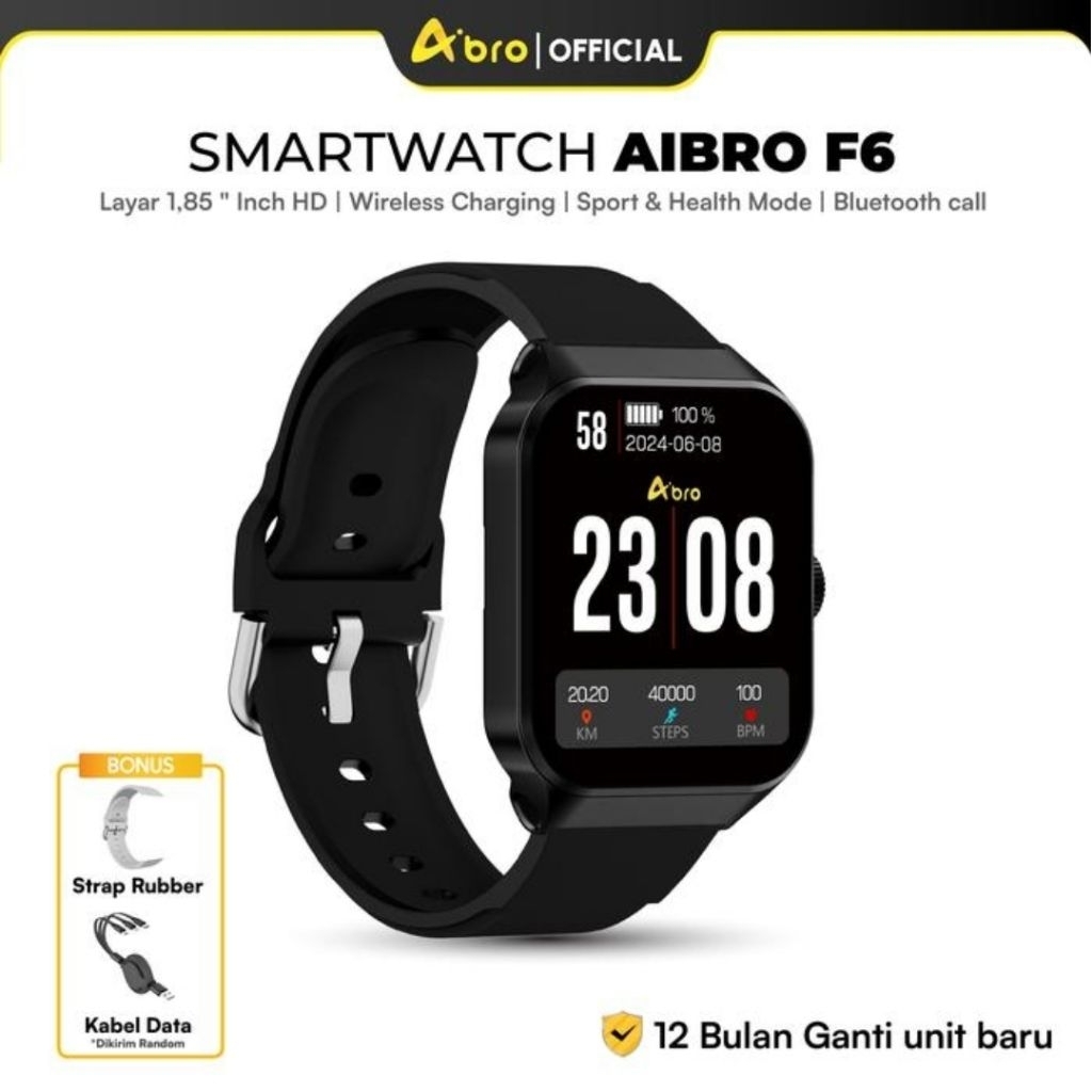 Smartwatch Aibro F6 Jam tangan Pria wanita OlahRaga Running Sport New model Dapat free tali cadangan