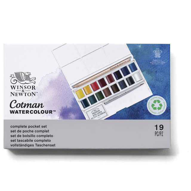 

Winsor & Newton Cotman 16 Half Pan Watercolor Complete Pocket Set