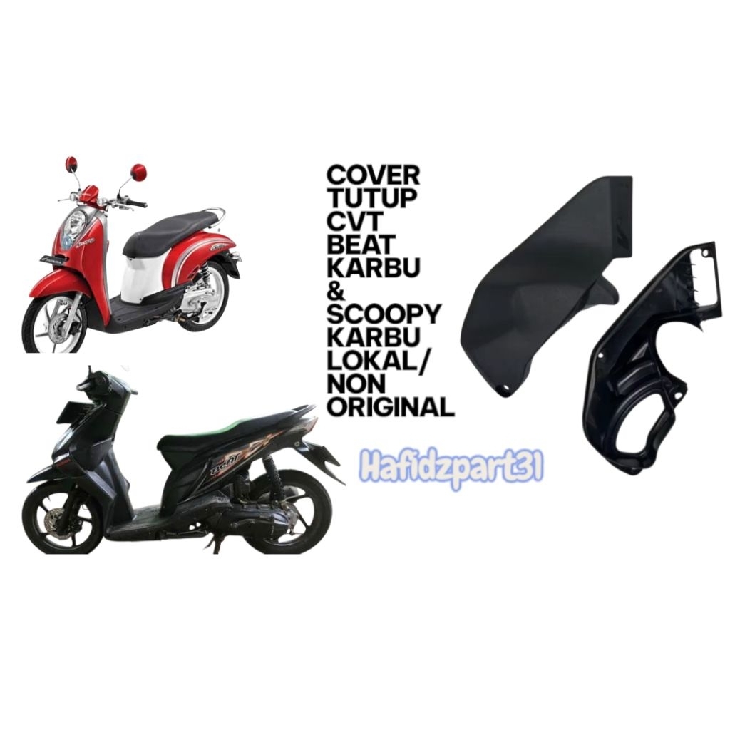Cover CVT Beat Karbu & Scoopy Karbu 1 set rumah keong & tutup bak