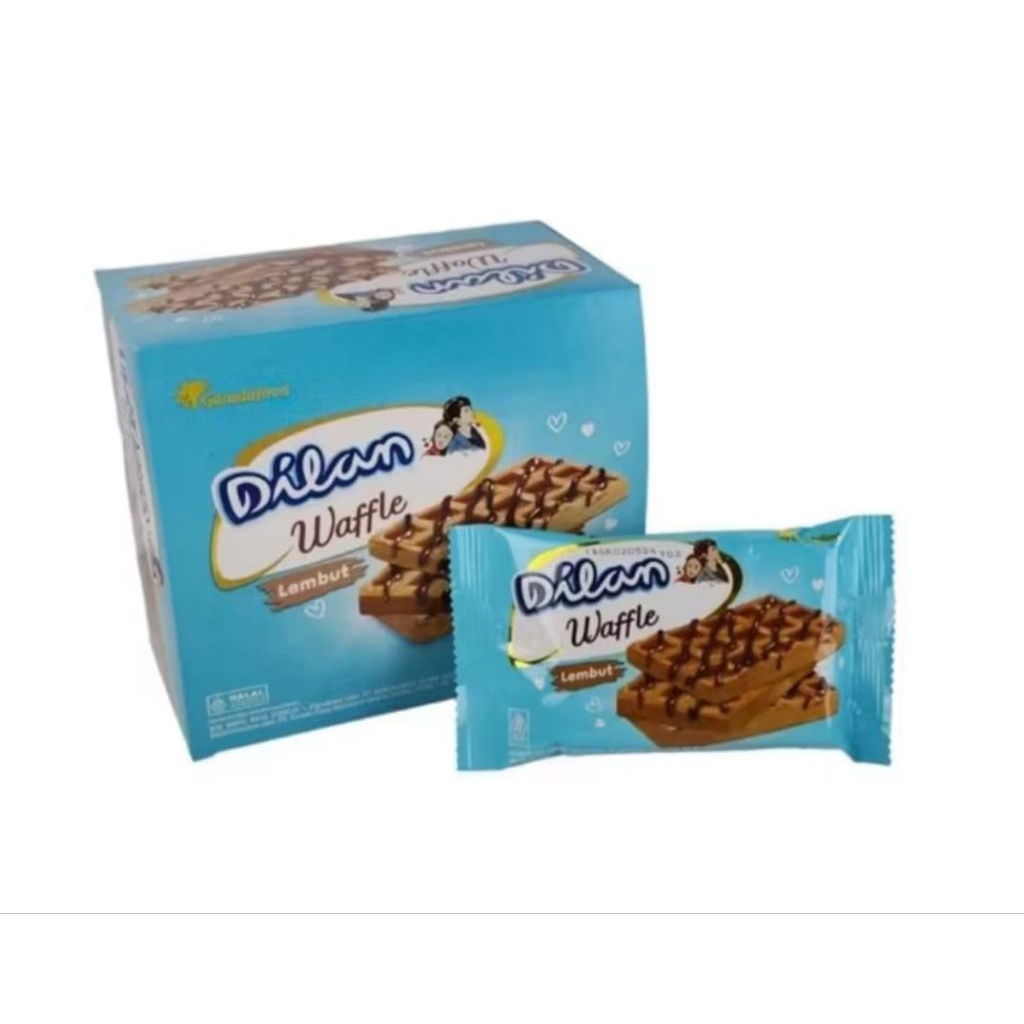 

dilan waffle lembut kue wafel rasa coklat 1 box isi 12 pcs