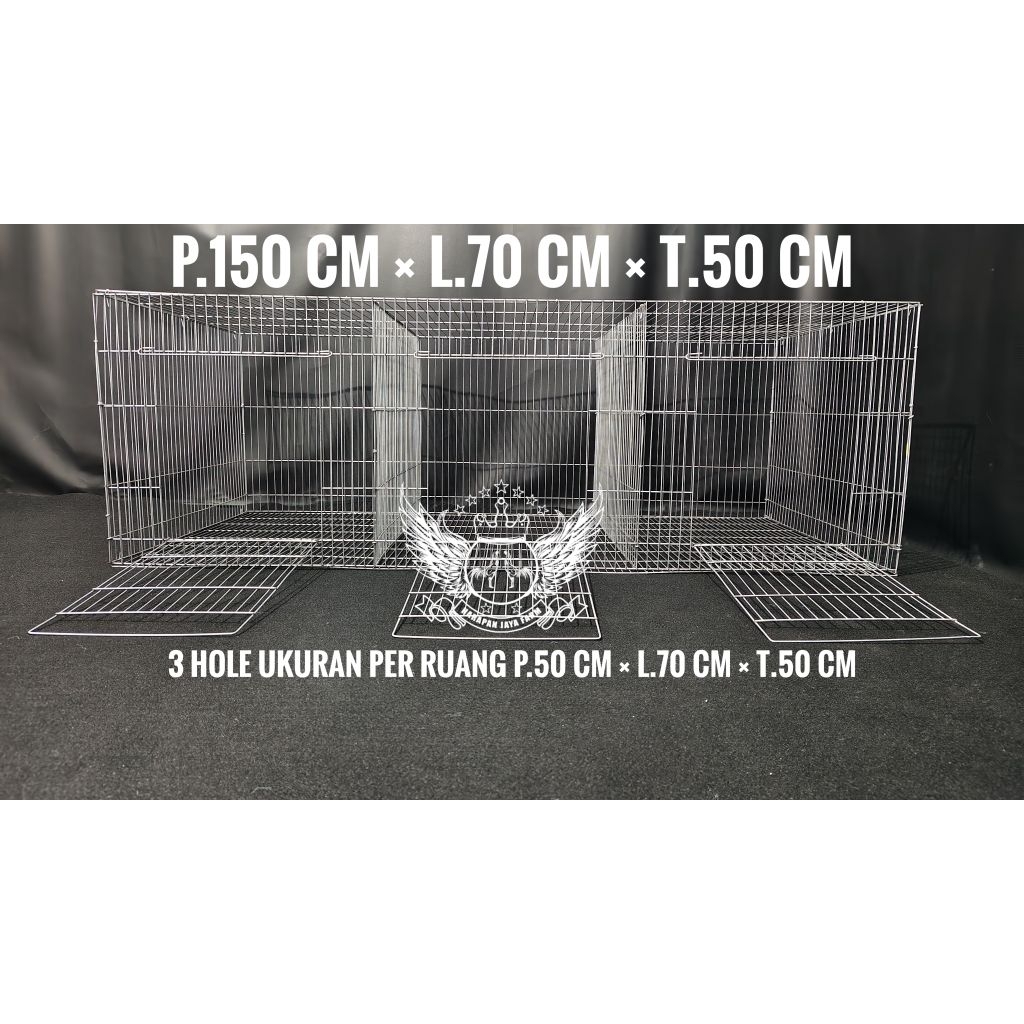 KANDANG KELINCI 3 HOLE P.150 CM × L.70 CM × T.50 CM BOX PEMBESARAN DOC AYAM DOD BEBEK BURUNG DARA
