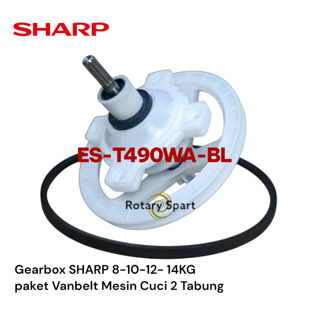 Gearbox Sharp 8-14KG paket Vanbelt Mesin Cuci 2 Tabung ES-T1490WA-BL/Gerbox/girbox