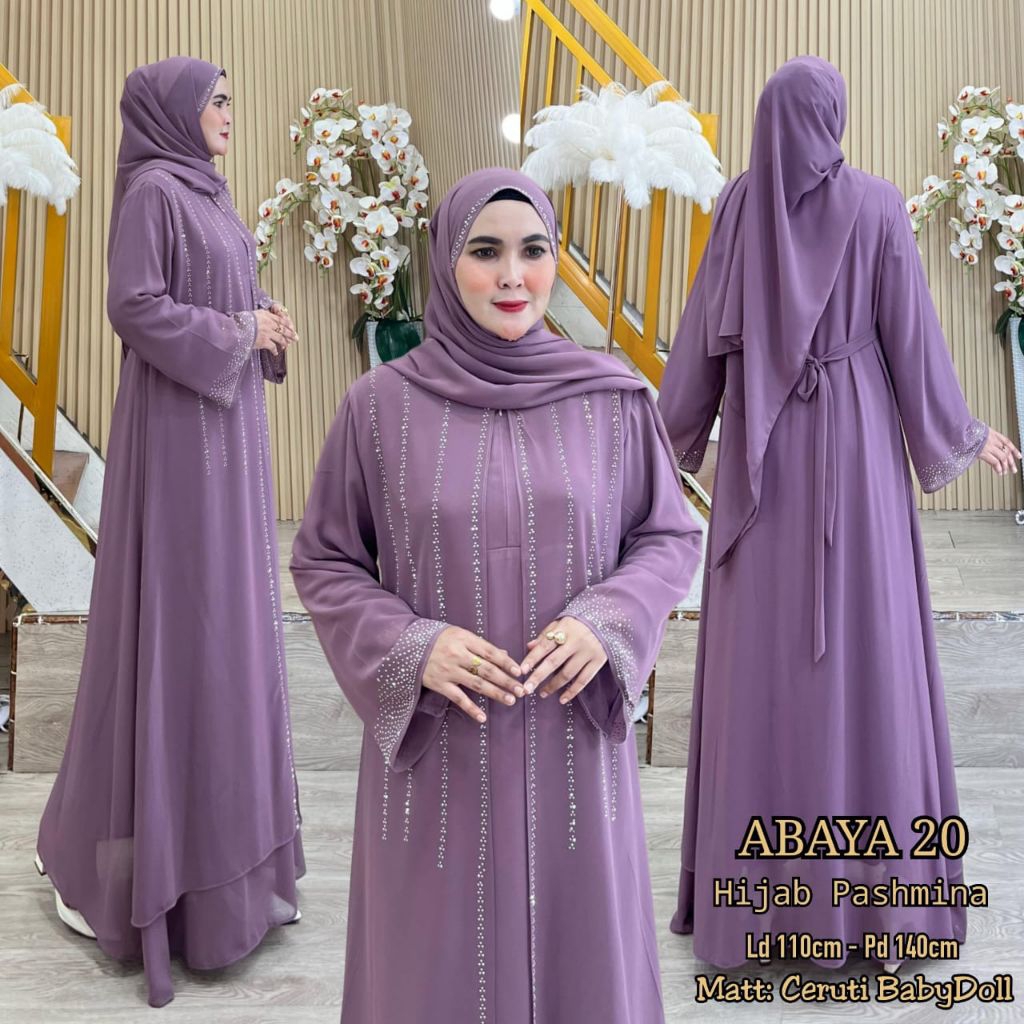 ABAYA KODE 20 BY AJE ZAS COLLECTION GAMIS ABAYA SET PASHMINA