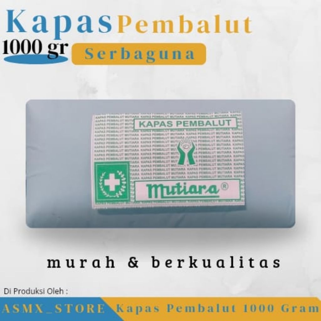 KAPAS PEMBALUT 1 KG / KAPAS GULUNG PUTIH 1000 GRAM SERBAGUNA
