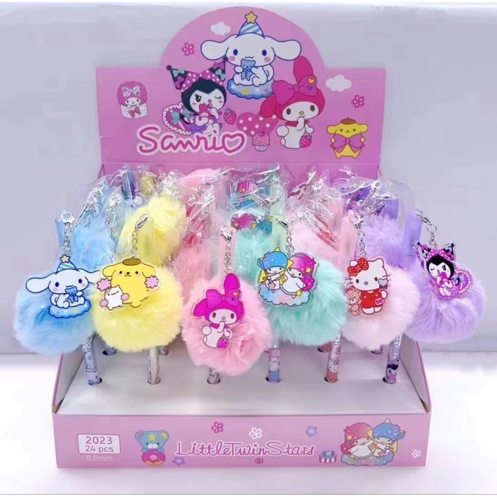 

1 BOX PEN POMPOM SANRIO ISI 24