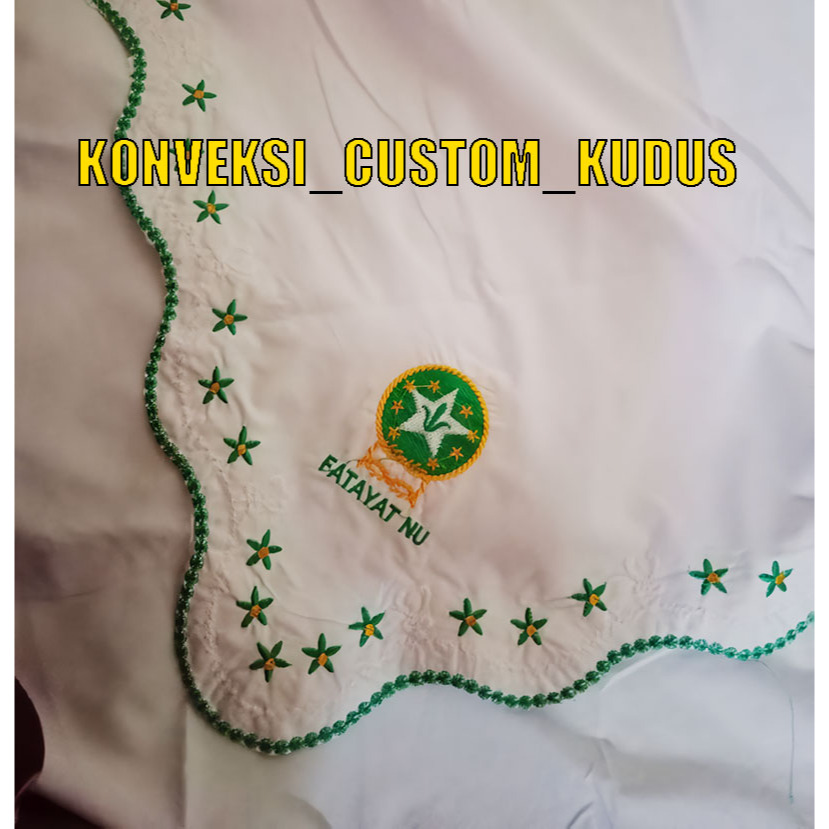 Hijab Fatayat NU Bordir / jilbab/kerudung fatayat NU motif bunga Bordir 5 Logo
