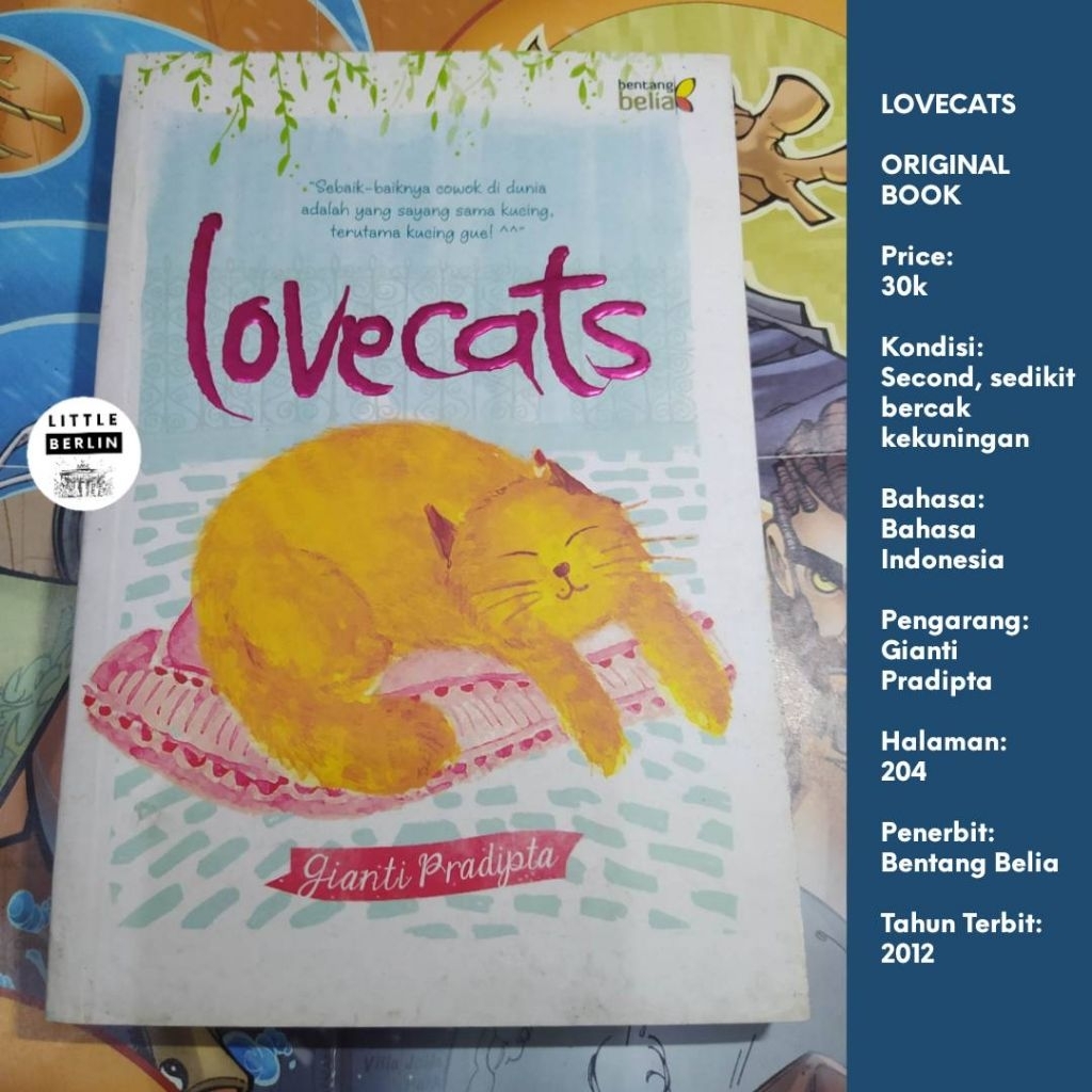 ORIGINAL Novel Teenlit LOVE CATS + Bookmark Preloved Bentang Belia