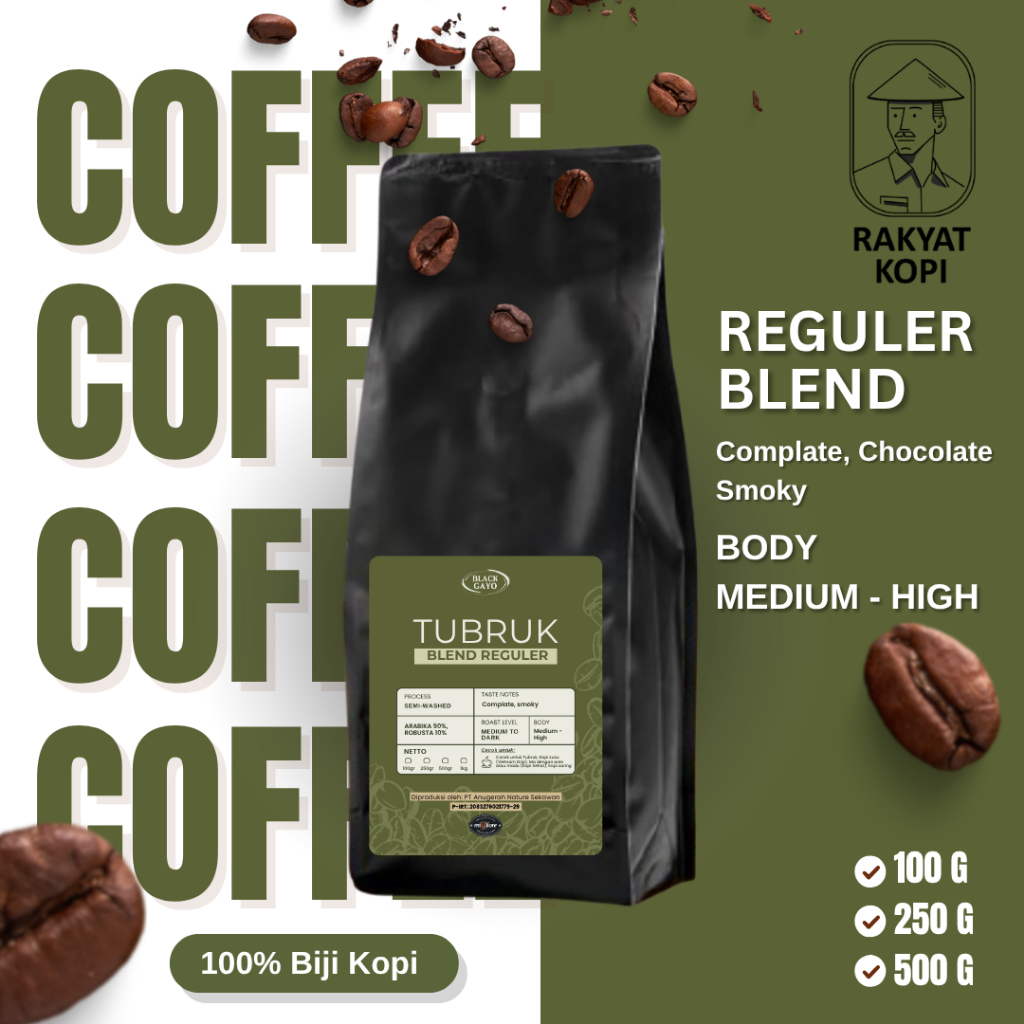 

Kopi Instant Tubruk Gayo Blend Reguler 100 250 500 Gram | By Rakyat Kopi