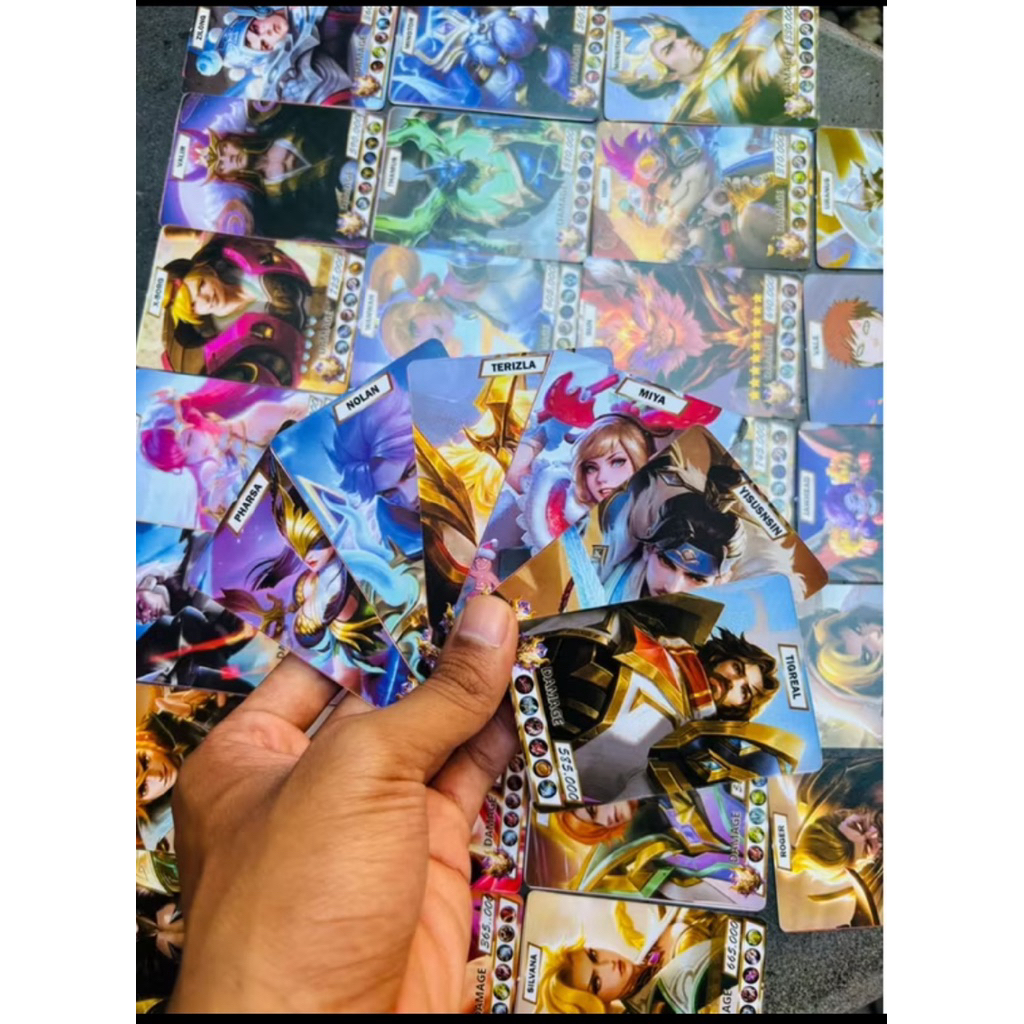 kartu adu scan aplikasi mobile legends dan naruto variasi gambar campur
