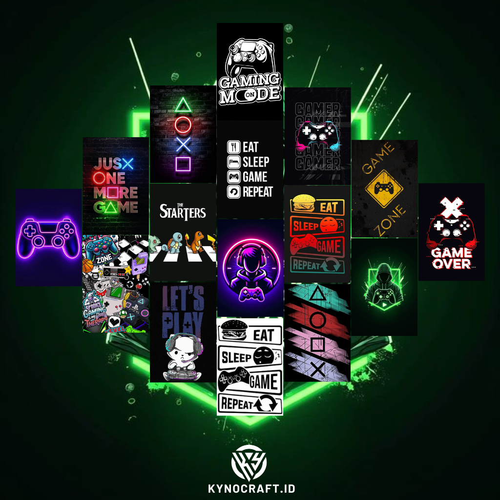 16 PCS Poster Gaming Hiasan Kamar Dinding Aesthetic Gamers Walldecor