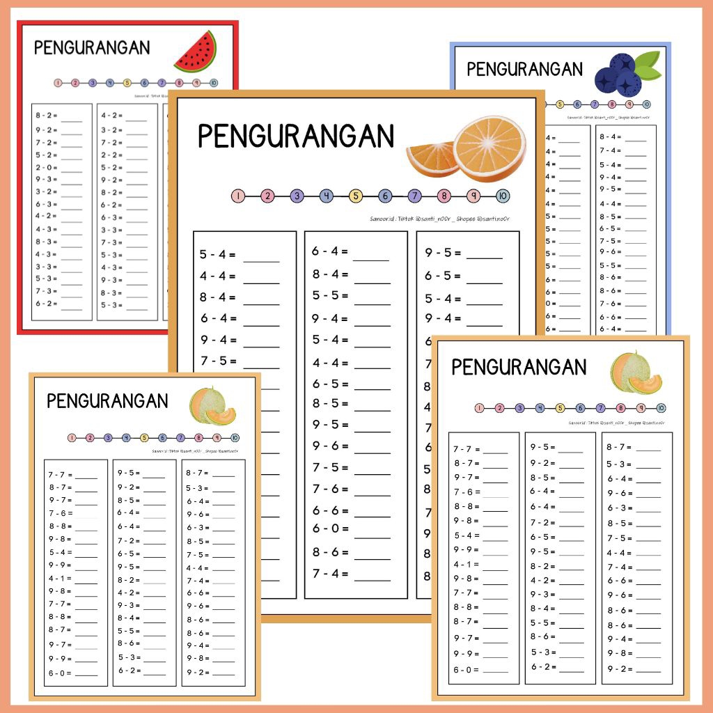 11 Worksheet Soal Pengurangan SD_Matematika Dasar