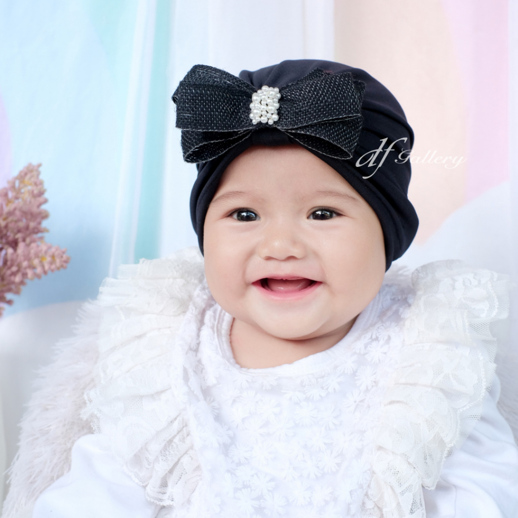 Turban Milen Pita Sorban Bayi Motif Polos | Ciput Baby NewBorn |  Topi Anak Perempuan | Turban Sorba