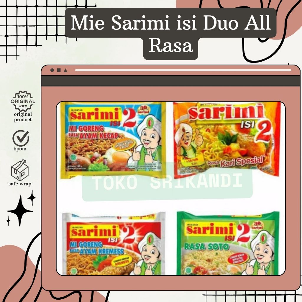 

Mie Sarimi isi Duo All Varian Satuan/Eceran