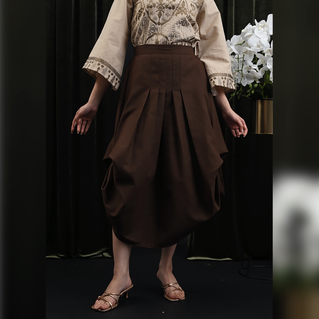 NONA RARA - Rozegain Skirt Basic P0521, Rok batik wanita modern