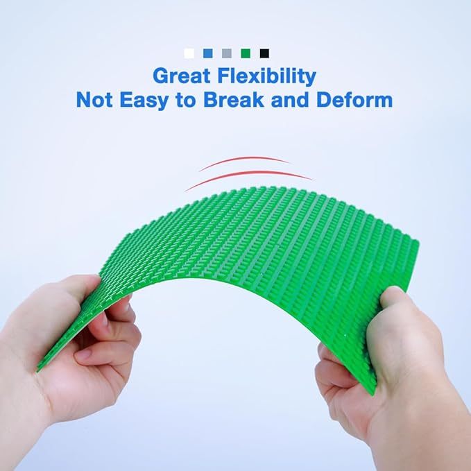 

Peel-and-Stick Baseplates, 10 Packs 10" x 10“ Classic Adhesive Building Base Plates for Activity Tables Tops and Walls