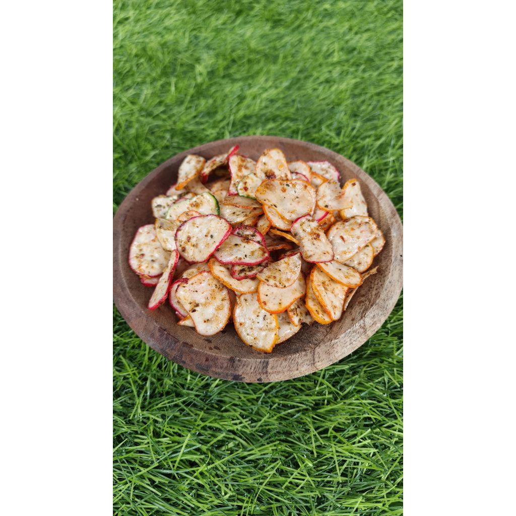 

Kerupuk seblak bantat kering pedas daun jeruk