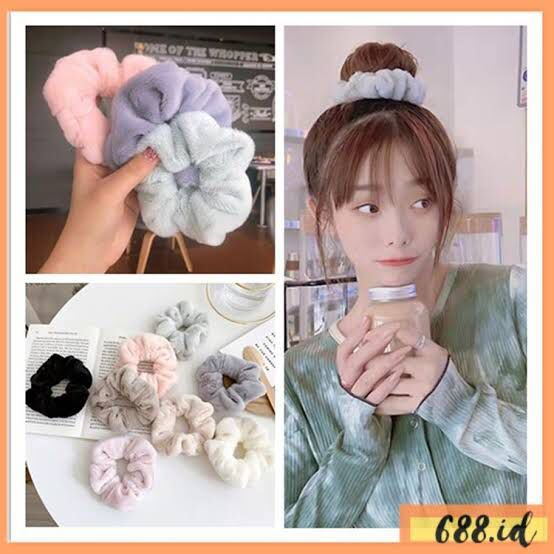 Kuciran/Sranci/Ikat Rambut Donat Bulu Halus Jumbo Bludru