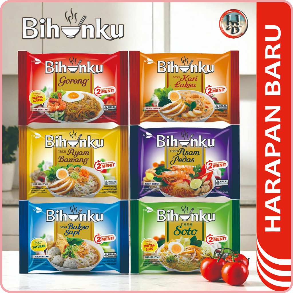 

BIHUNKU Mie Instan Aneka Rasa - Kari Laksa Goreng Soto Ayam Bawang Asam Pedas